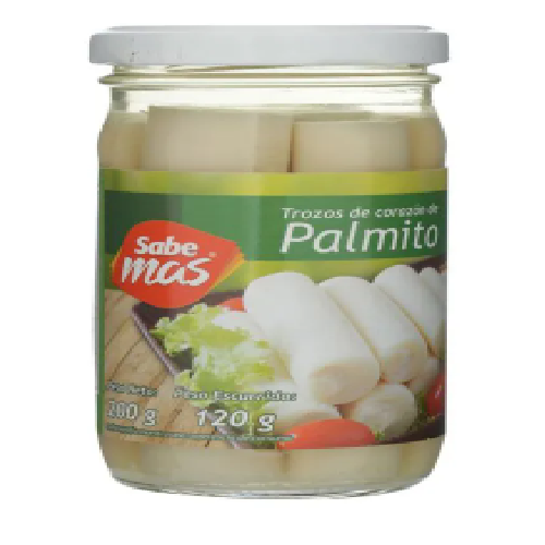 Palmito Sabemas Entero Envase De Vidrio - 120 g